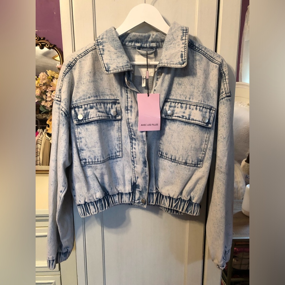 Avec Les Filles Cropped Denim Jacket. Never worn.